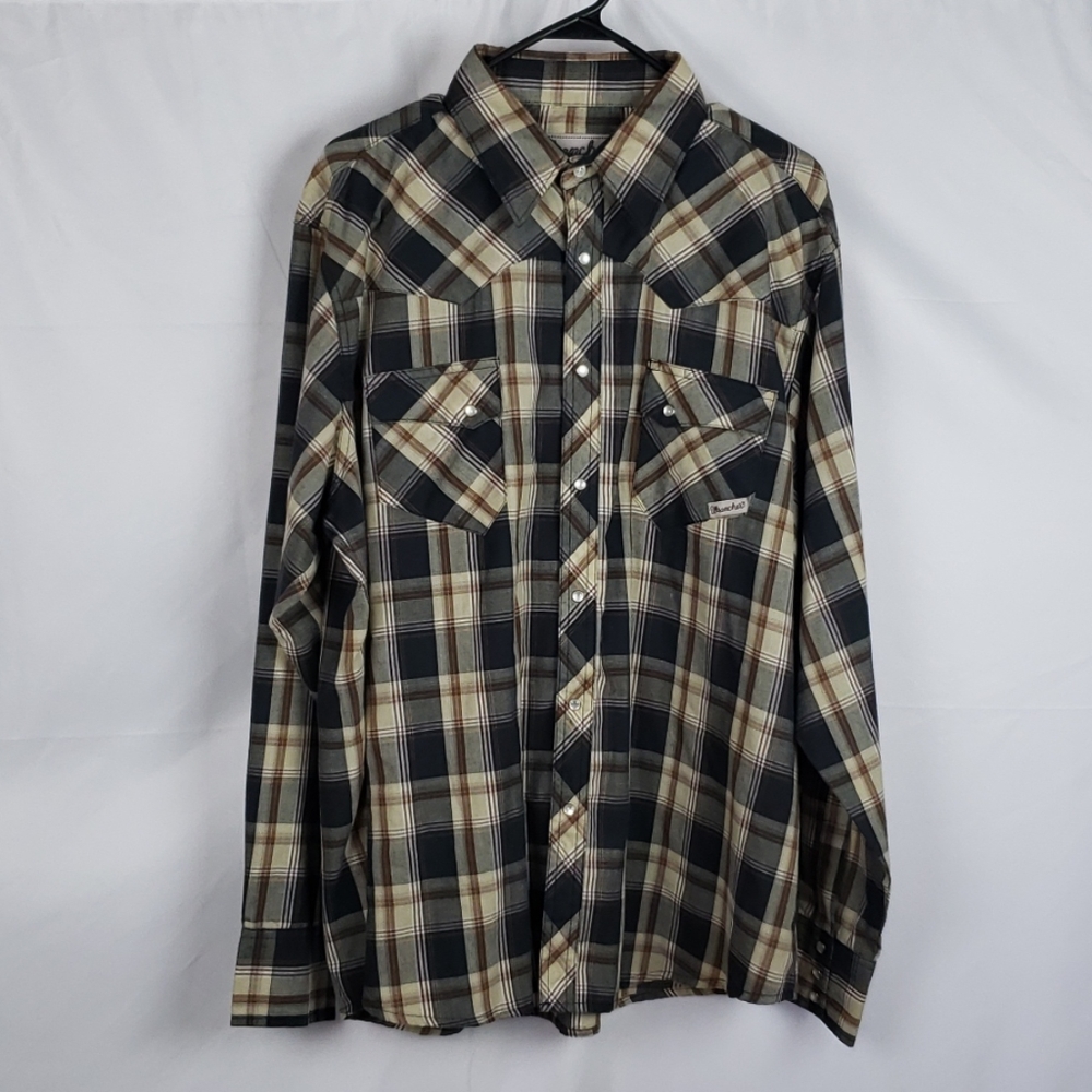 Wrangler Wrencher Plaid Shirt XL Western Cowboy
